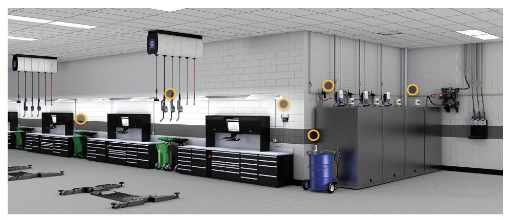 Система контроля раздачи смазочных материалов GRACO Pulse Pro Системы блокировки канализации